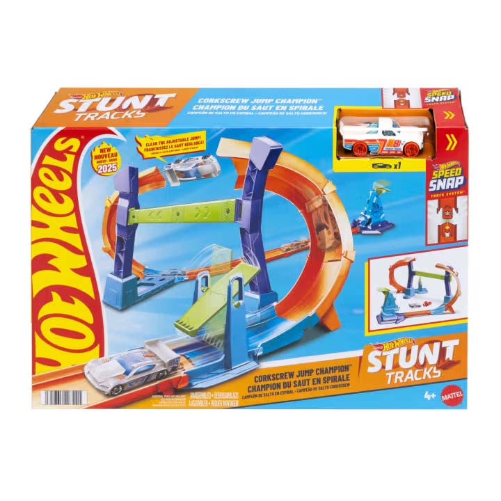 GBF81-JFH36 Hot Wheels Stunt Tracks - Corkscrew Jump Champion Trackset