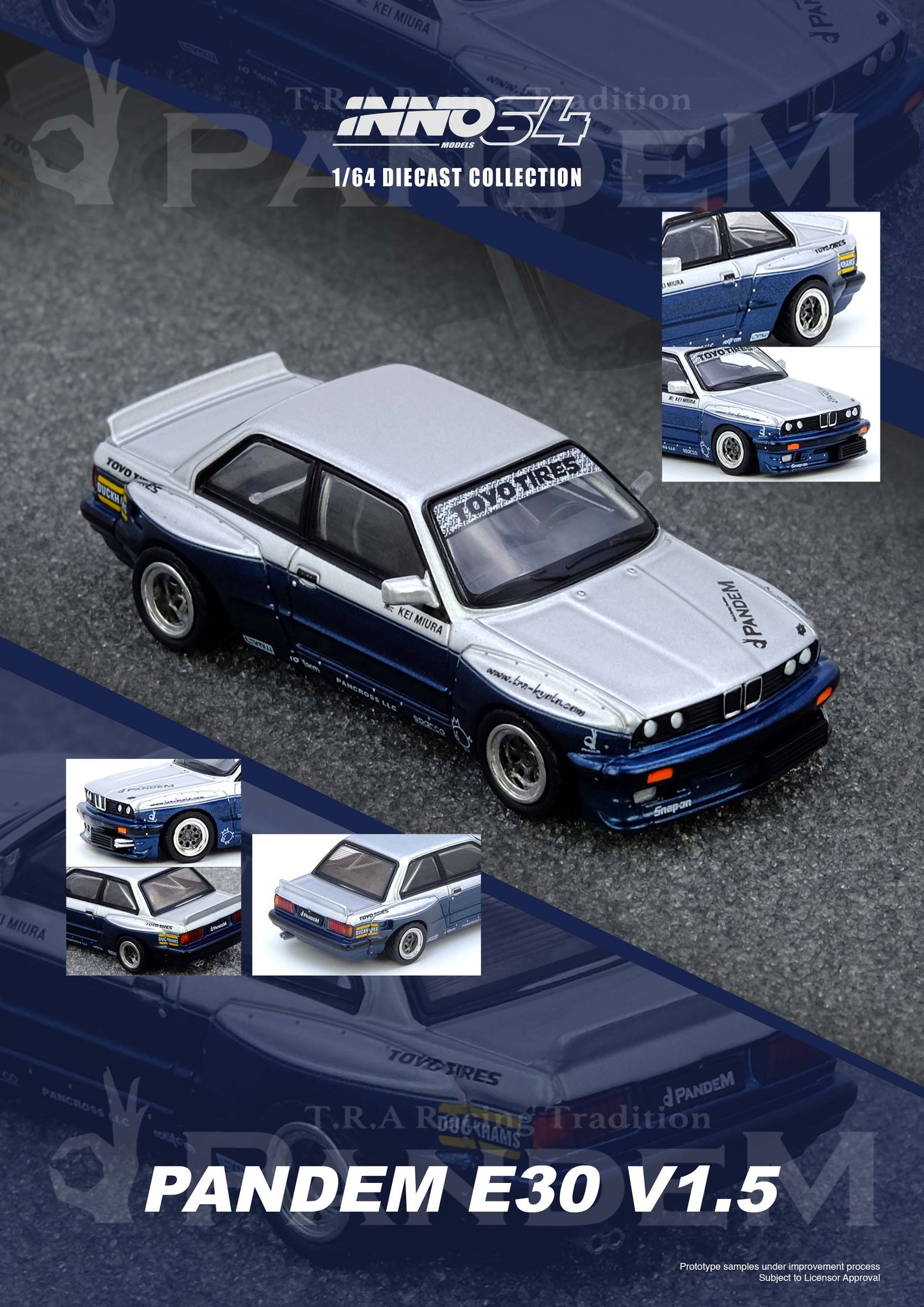 IN64-E30P-SILBLU PANDEM E30 M3 Silver/Blue