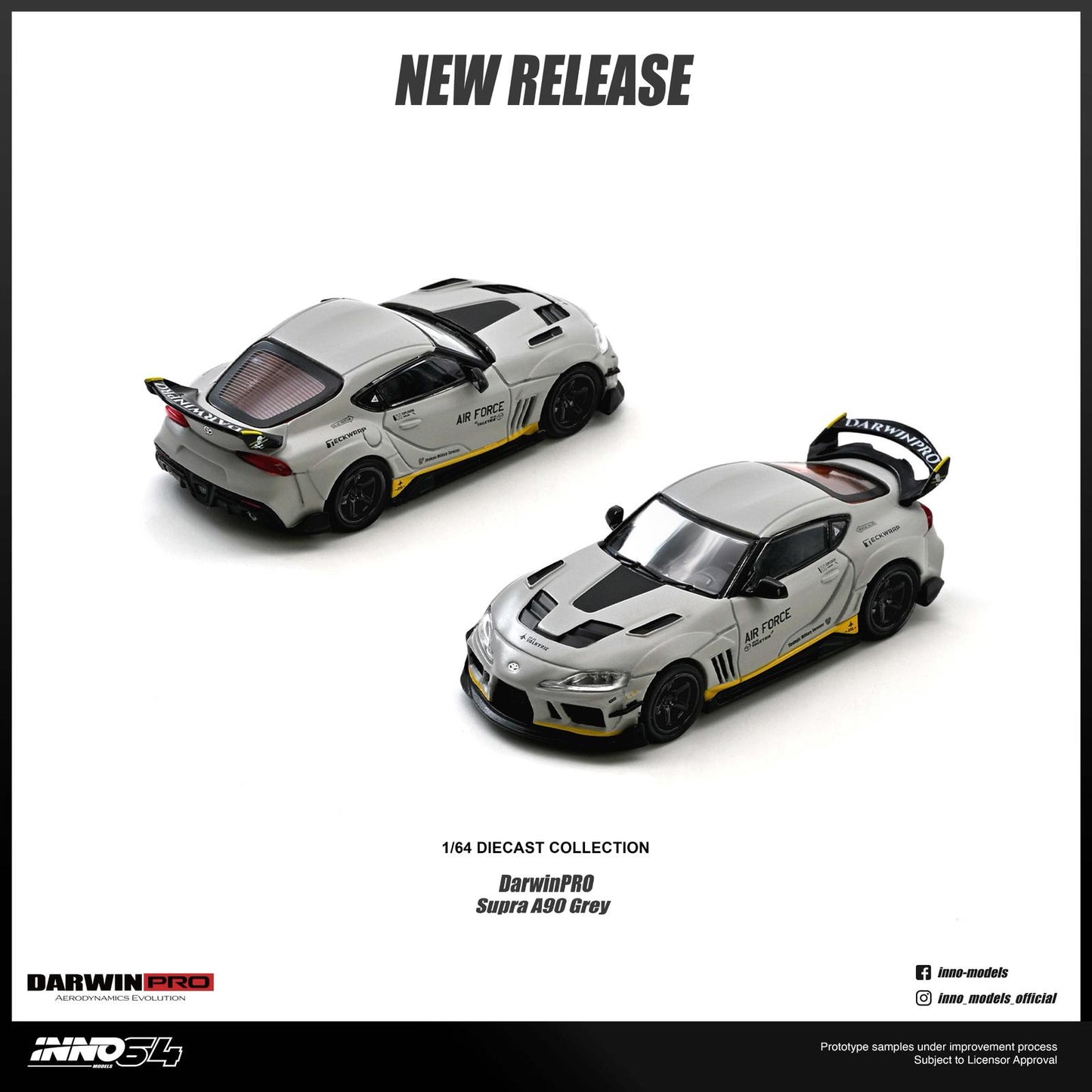 IN64-A90DP-MGRAY TOYOTA SUPRA A90 "DarwinPRO" Matt Grey