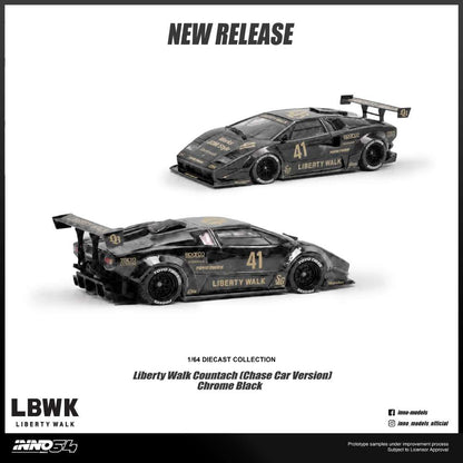 IN64-LBCOUNTACH-01 LIBERTY WALK COUNTACH With Chase Car
