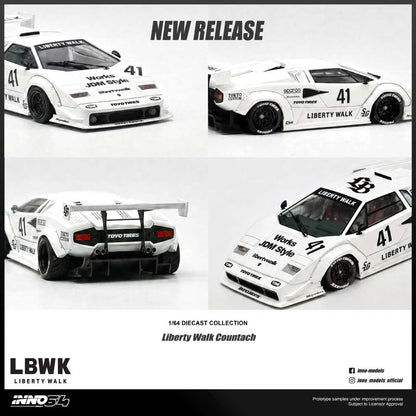 IN64-LBCOUNTACH-01 LIBERTY WALK COUNTACH With Chase Car