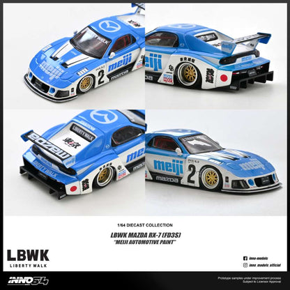 IN64-LBWKRX7-10 MAZDA RX7 (FD3S) LB-SUPER SILHOUETTE "MEIJI" Chase Car 1/6