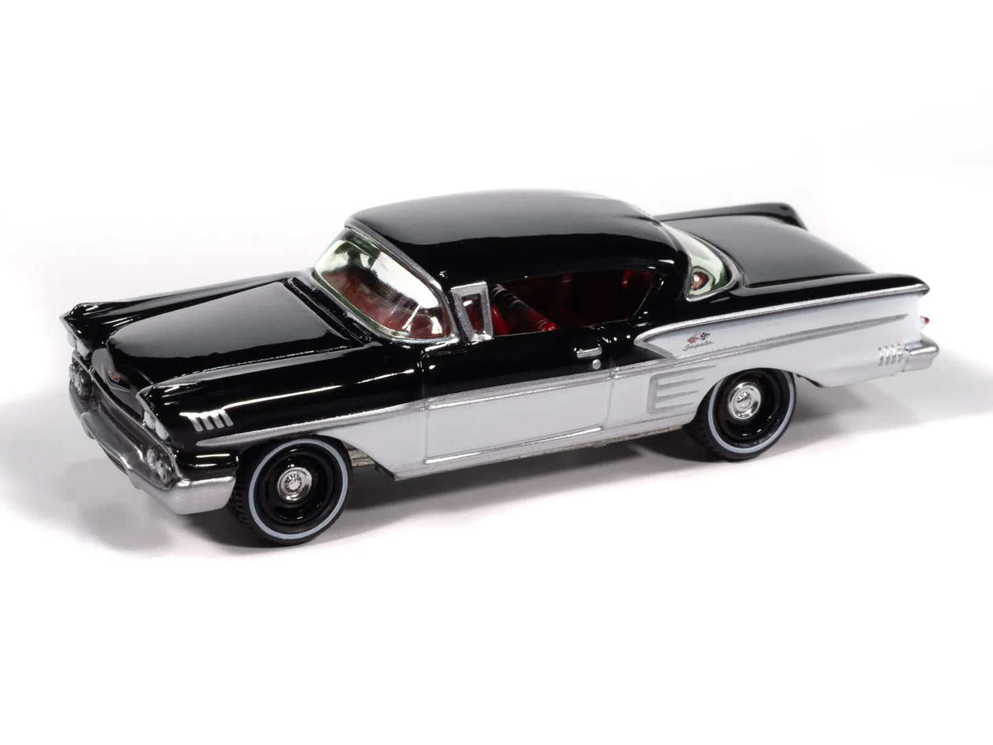 JLCT017 1958 Chevy Impala (Onyx Black w/ White Sides) with Collector Tin