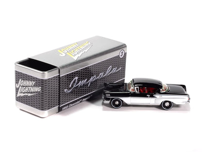 JLCT017 1958 Chevy Impala (Onyx Black w/ White Sides) with Collector Tin