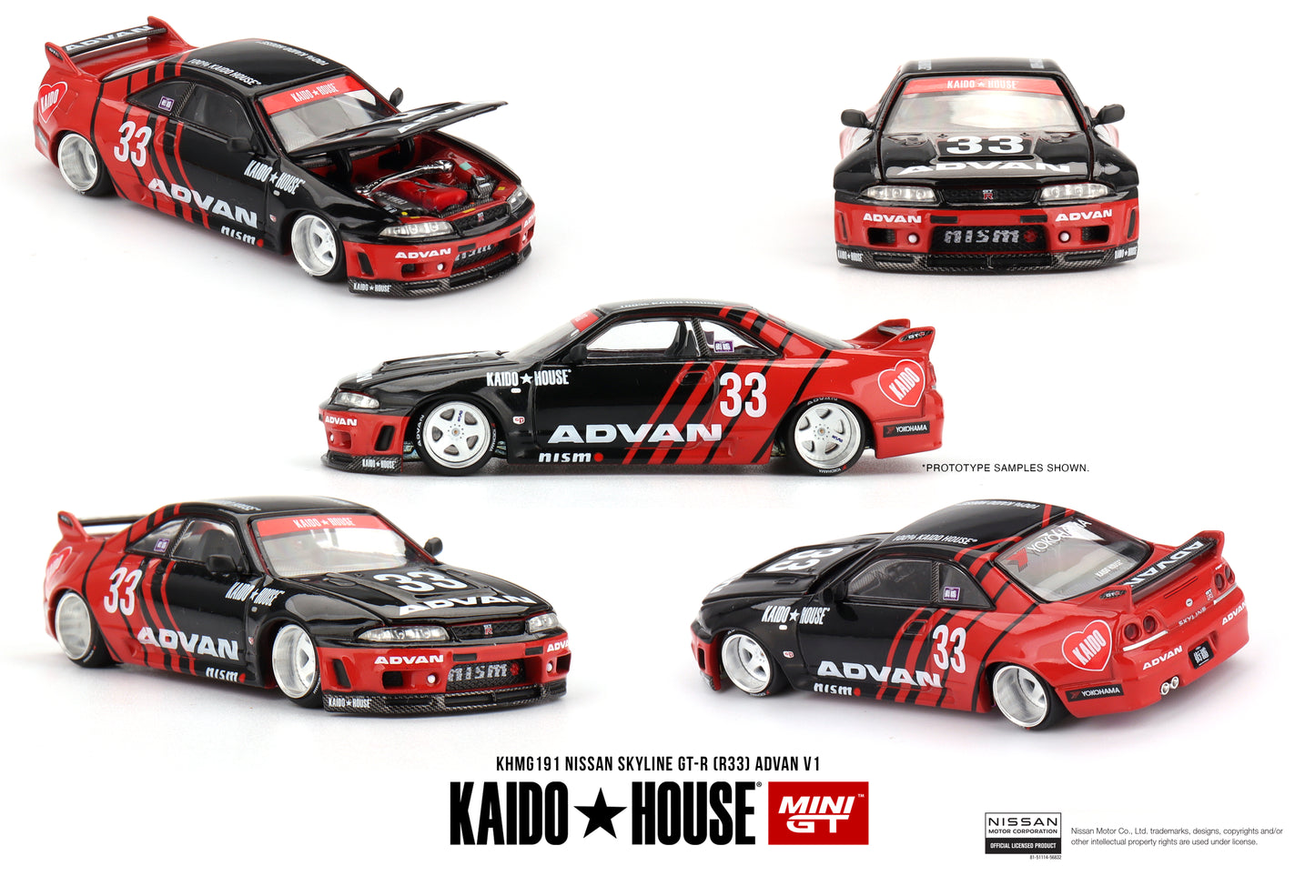 KHMG191 Nissan Skyline GT-R (R33) Kaido Works ADVAN