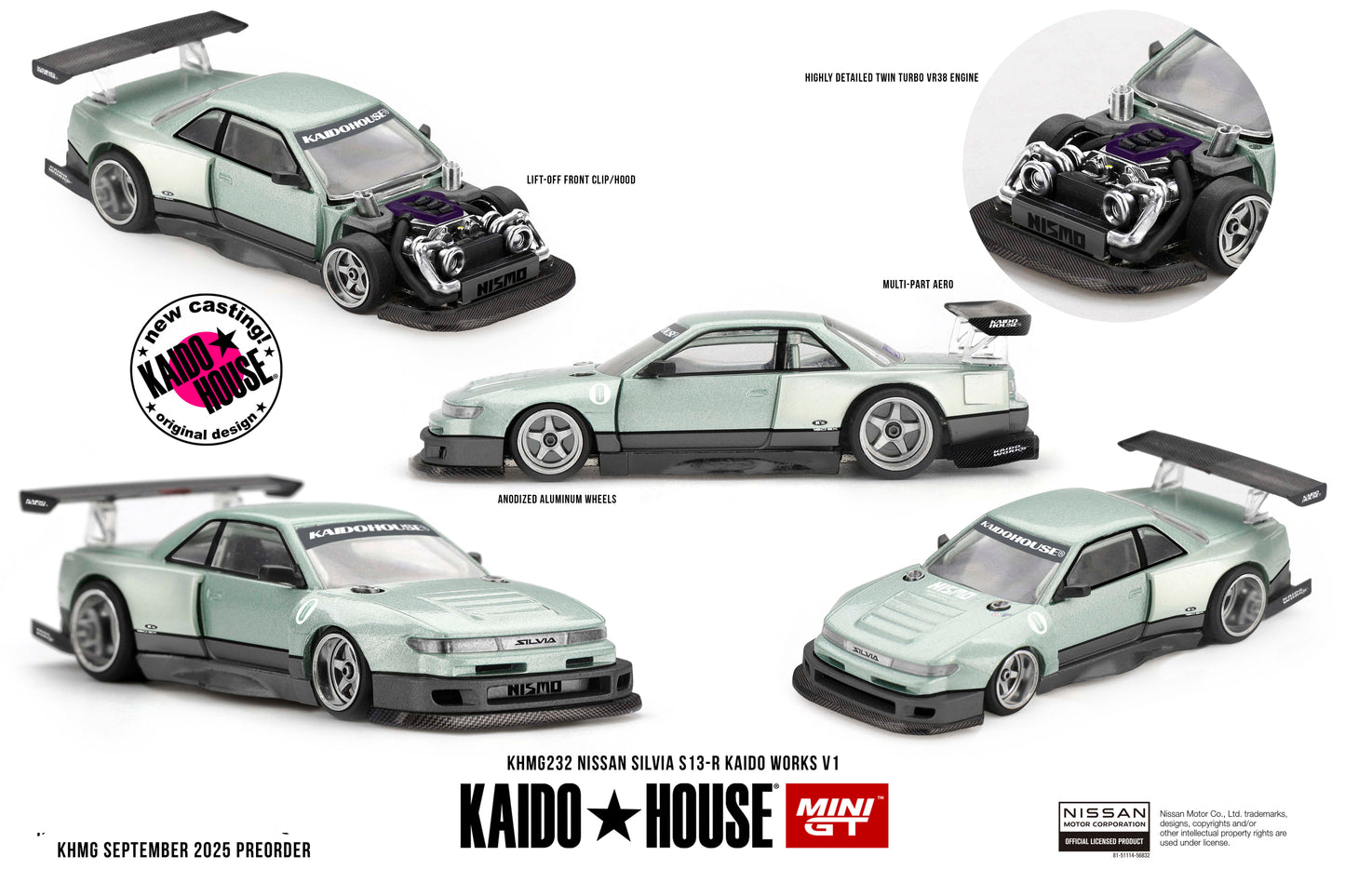 KHMG232 Nissan Silvia S13-R KAIDO WORKS V1 - Kaido House 1:64