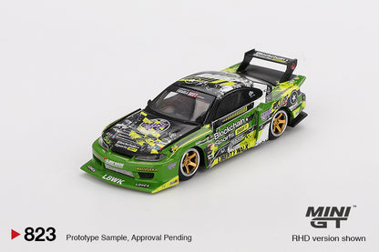 MGT00823 BL Nissan LB-Super Silhouette S15 SILVIA #555 V2  2024 Formula Drift Japan - MiniGT 1:64