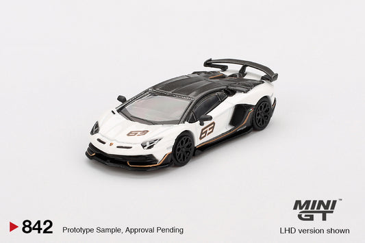 MGT00842 BL Lamborghini Aventador SVJ 63 Bianco Asopo - MiniGT 1:64