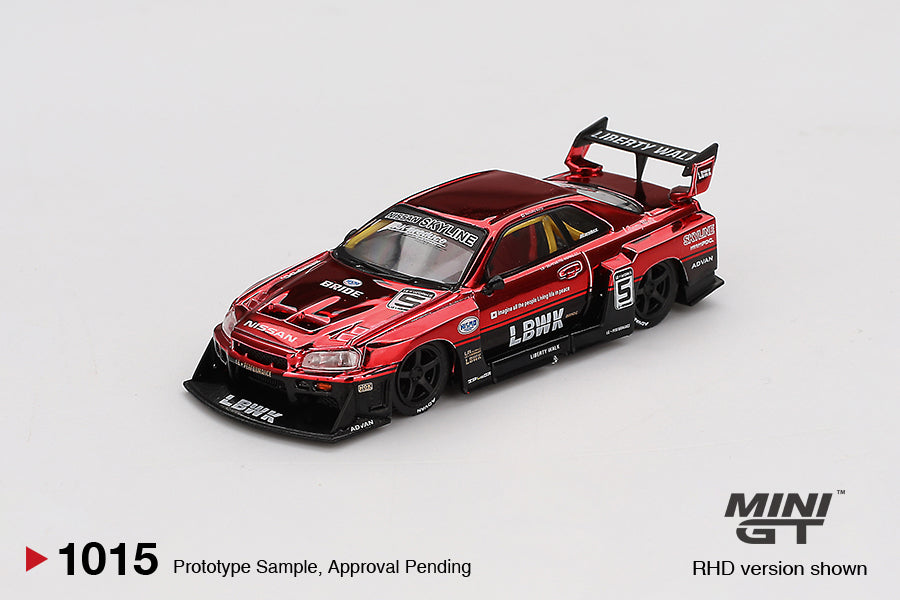 MGT01015 Brazil Exclusive Nissan LB-ER34 Super Silhouette Skyline Red Chrome