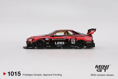 MGT01015 Brazil Exclusive Nissan LB-ER34 Super Silhouette Skyline Red Chrome