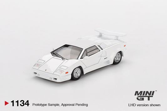 MGT01134-L Lamborghini Countach 25th Anniversary White  (Box) - MiniGT 1:64