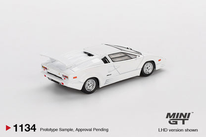 MGT01134-L Lamborghini Countach 25th Anniversary White  (Box) - MiniGT 1:64