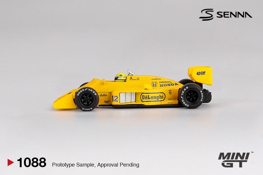 MGT01088-L Lotus 99T #12 Ayrton Senna 1987 Monaco Grand Prix Winner (Box) - MiniGT 1:64