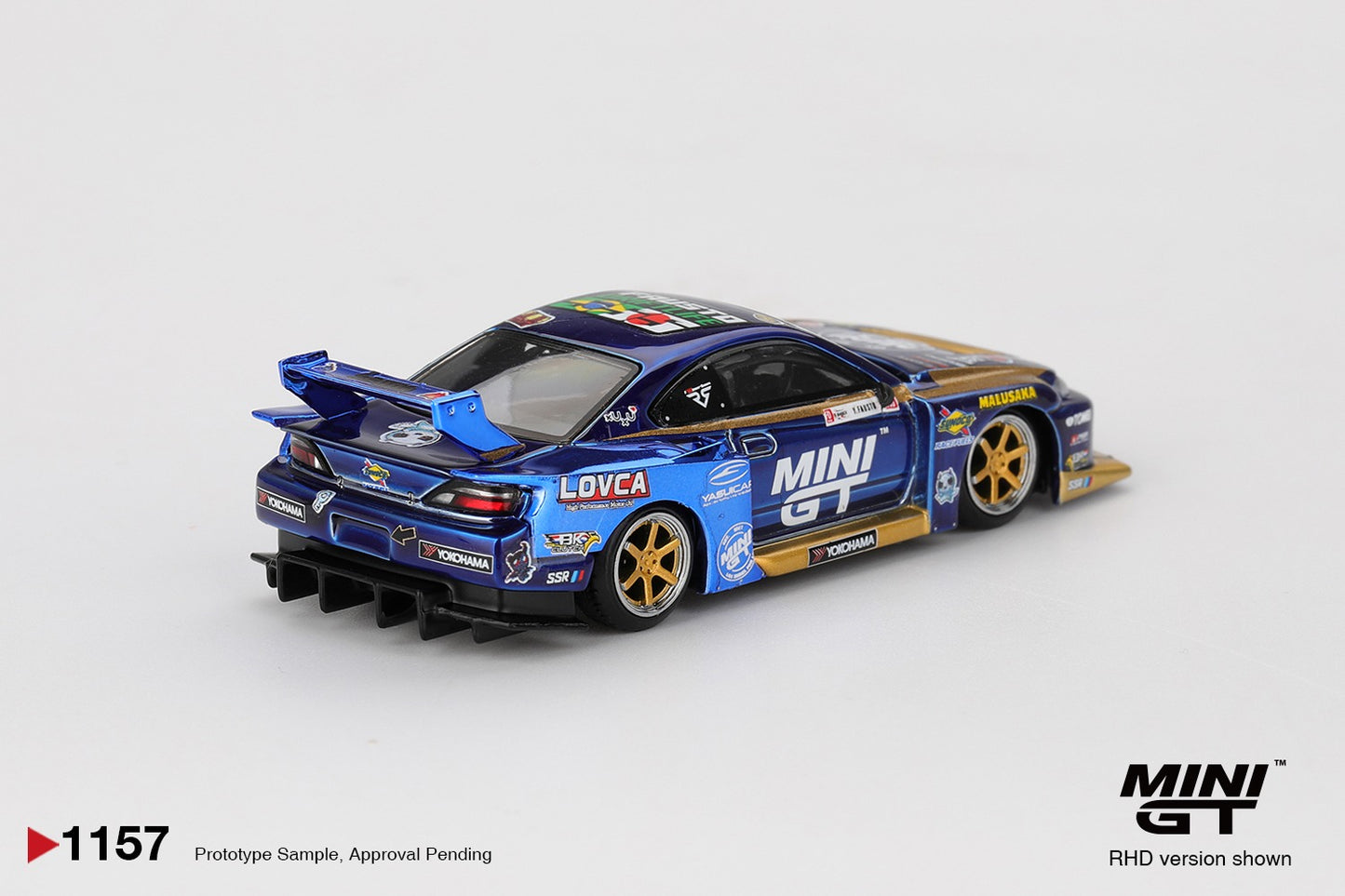 MGT01157 BL Nissan LB-Super Silhouette S15 SILVIA #555 Team MINI GT Liberty Walk 2025 Formula Drift