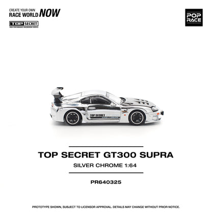 PR640325 TOP SECRET GT300 SUPRA - SILVER CHROME - Pop Race 1:64