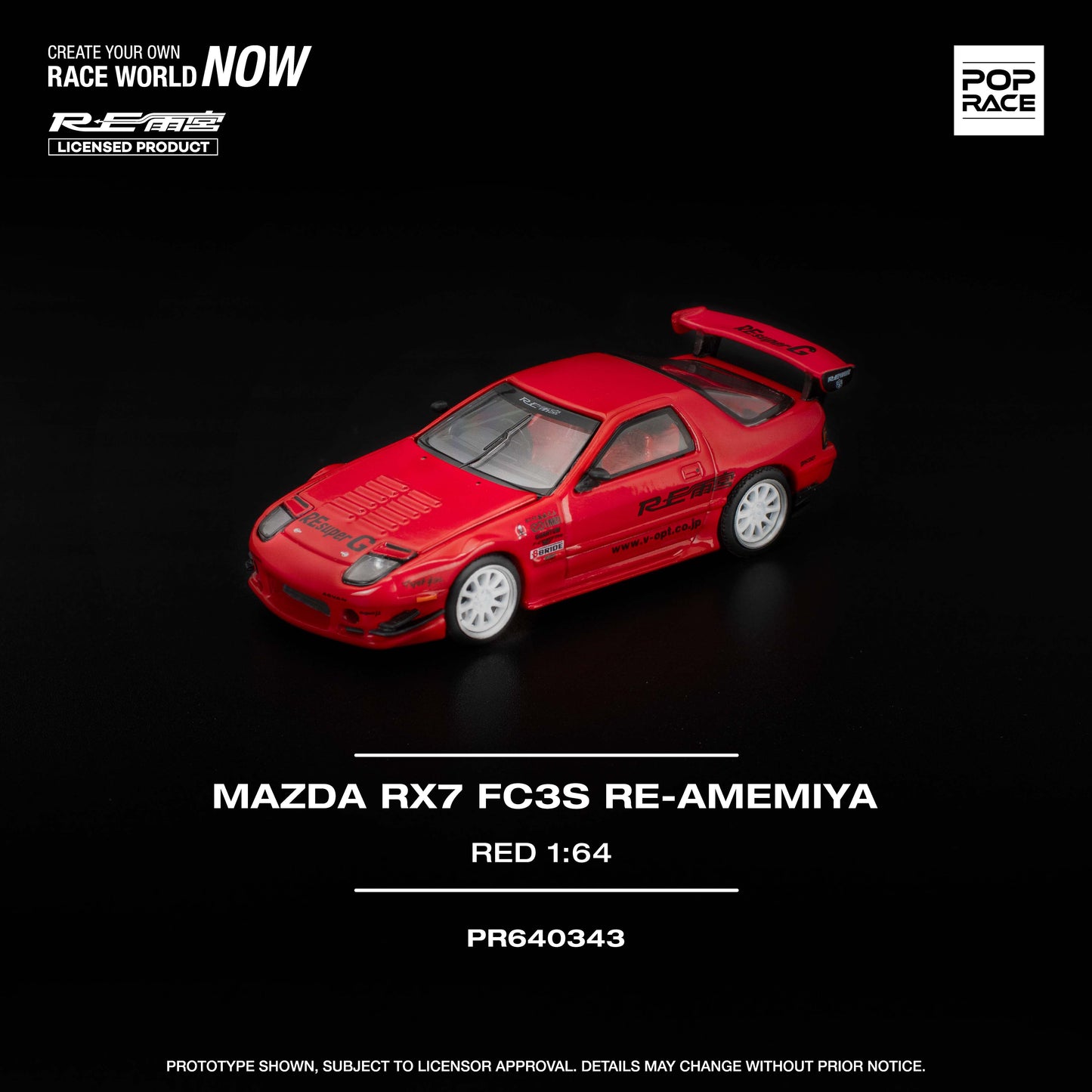 PR640343 MAZDA RX7 FC3S RE-AMEMIYA RED - Pop Race 1:64