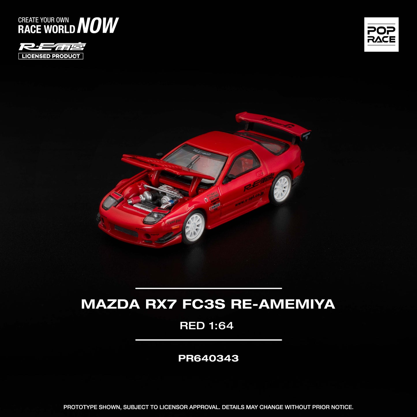 PR640343 MAZDA RX7 FC3S RE-AMEMIYA RED - Pop Race 1:64
