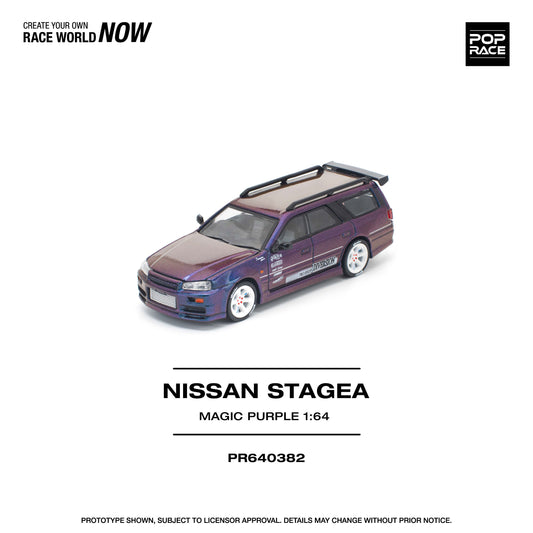 PR640382 NISSAN STAGEA MAGIC PURPLE - Pop Race 1:64