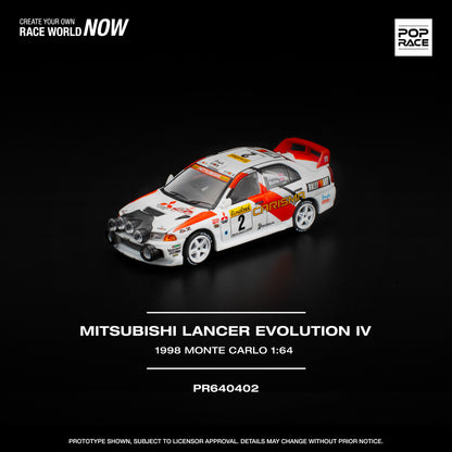 PR640402 MITSUBISHI LANCER EVOLUTION IV - 1998 MONTE CARLO RALLY - Pop Race 1:64