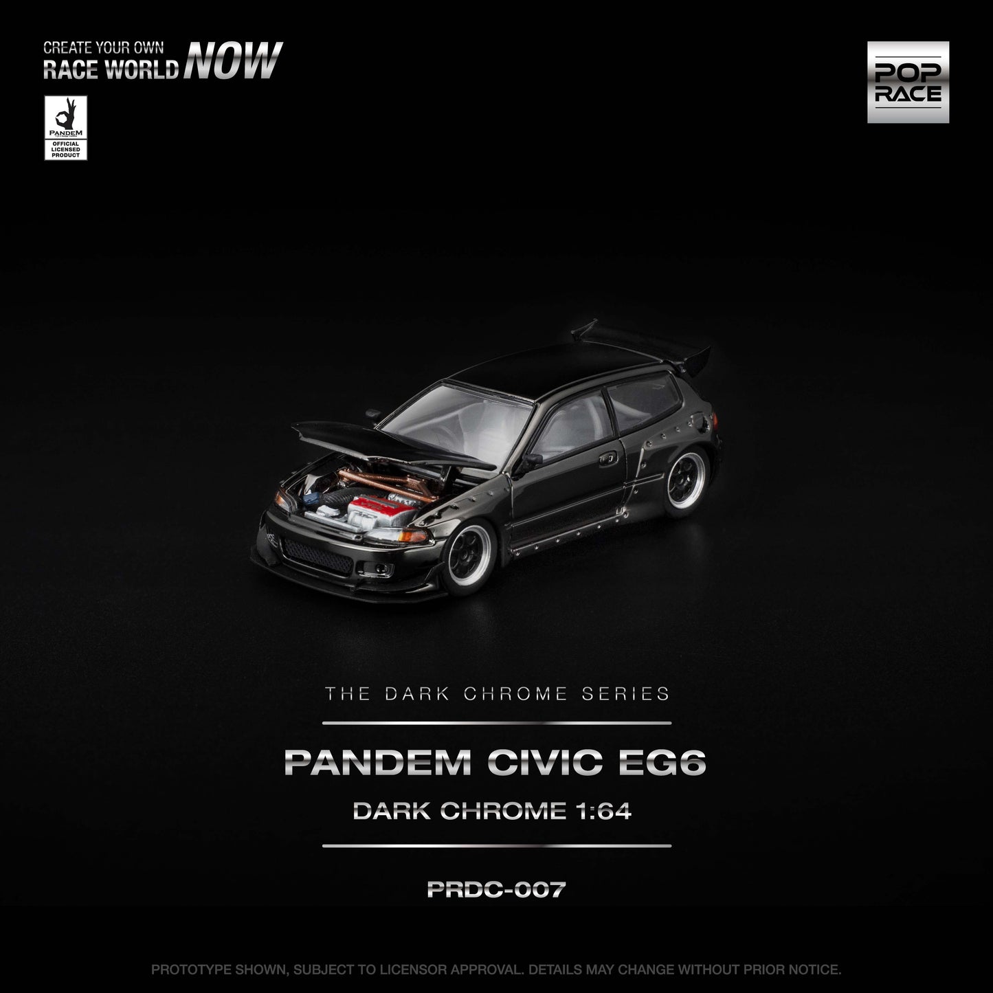PRDC007 PANDEM CIVIC EG6 DARK CHROME