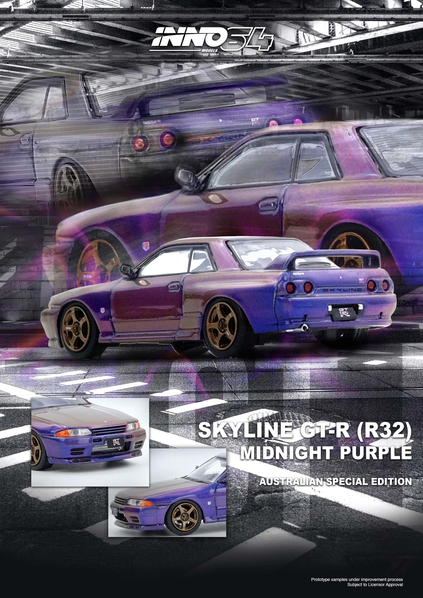 IN64-R32-MP-AS NISSAN SKYLINE GT-R (R32) Midnight Purple