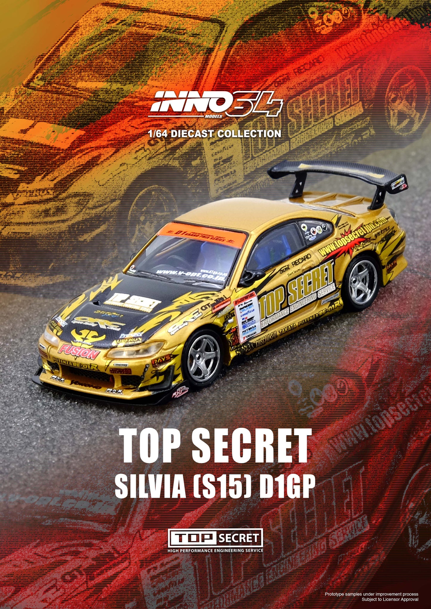 IN64-S15TS-D104 TOP SECRET Silvia (S15) Gold D1 Grand Prix Series Champion 2004