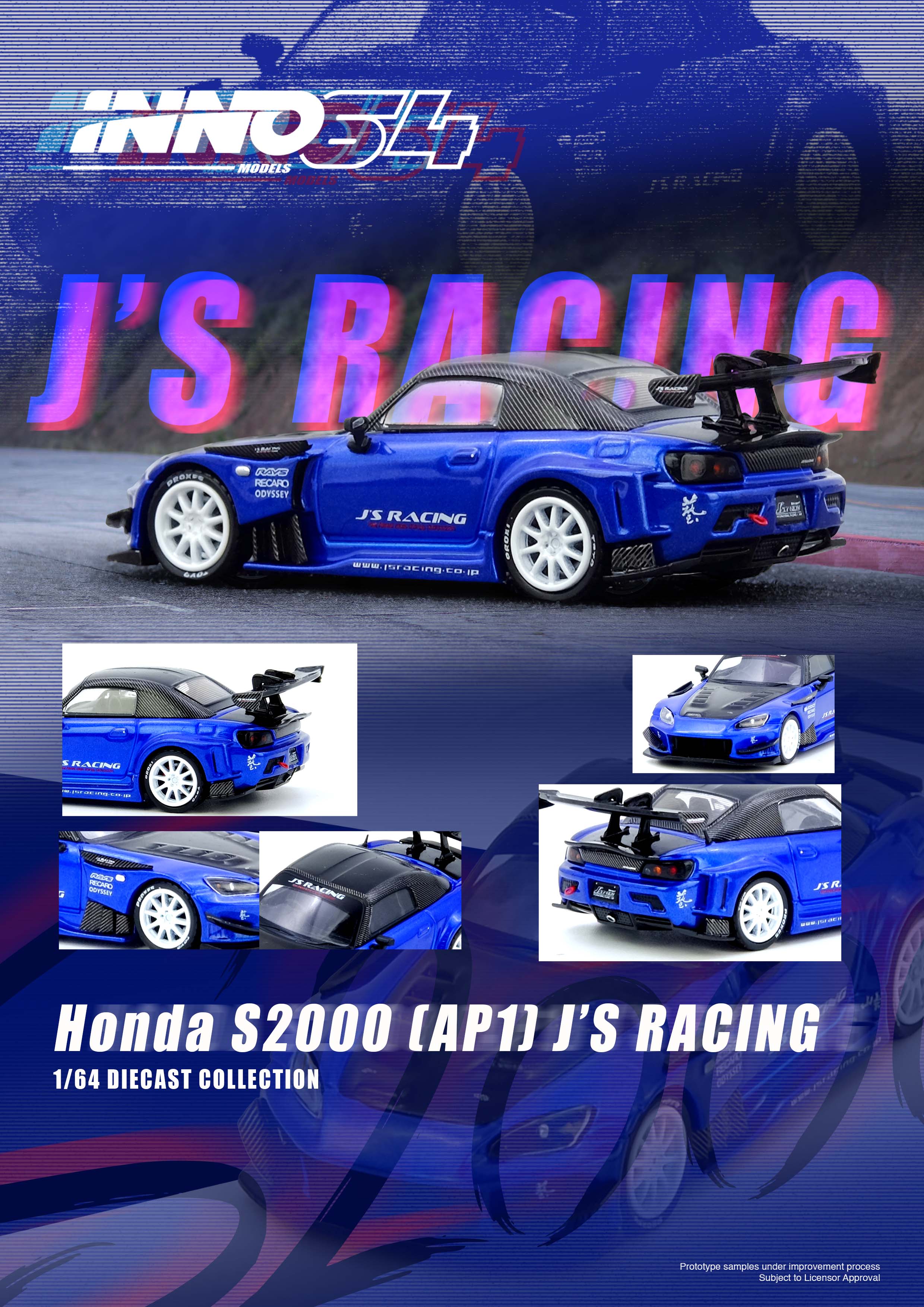 IN64-S2000JS-BLUE HONDA S2000 J'S RACING Blue – House of Cars