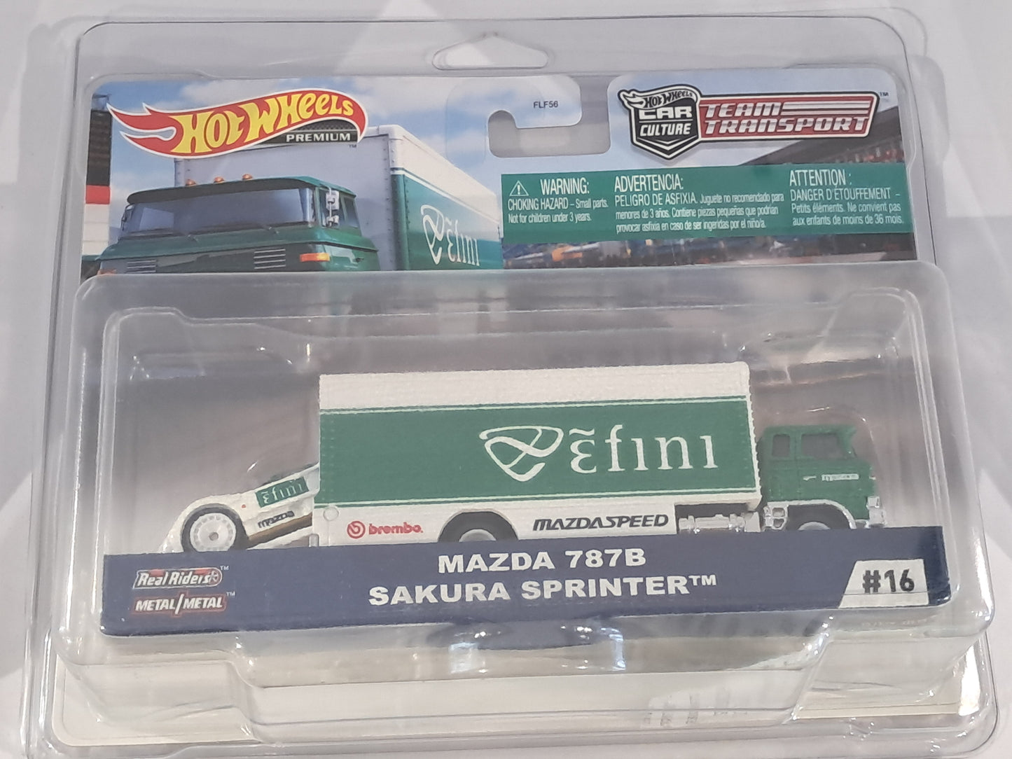 Hot Wheels Team Transport TT#16 Mazda 787B Sakura Sprinter efini