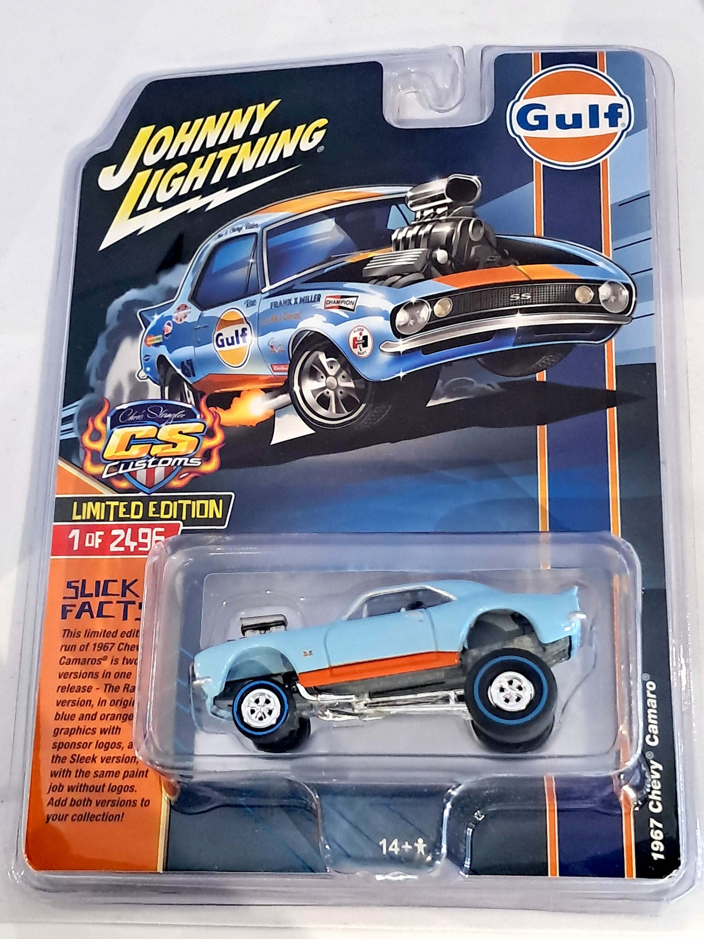 Gulf wo livery 1967 Chevy Camaro Zinger CS Customs - Johnny Lightning