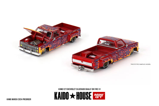 KHMG127 CHEVROLET SILVERADO DUALLY ON FIRE V1