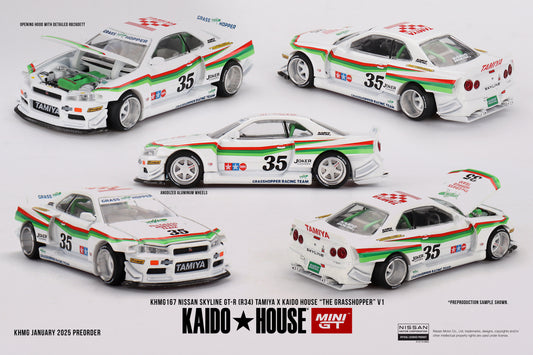 KHMG167 Nissan Skyline GT-R (R34) TAMIYA x KAIDO HOUSE "The GRASSHOPPER" V1