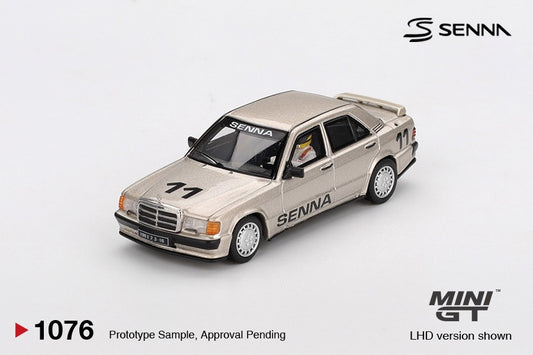 MGT01076 BL Mercedes-Benz 190 E 2.3-16 #11 Ayrton Senna 1984 Nürburgring Race of Champions w/ Figure - MiniGT 1:64