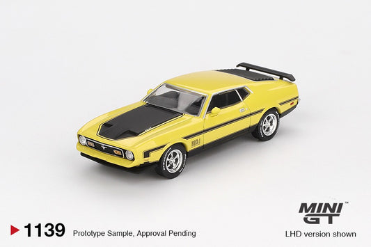 MGT01139 BX-L Ford Mustang Mach1 Grabber Yellow - MiniGT 1:64