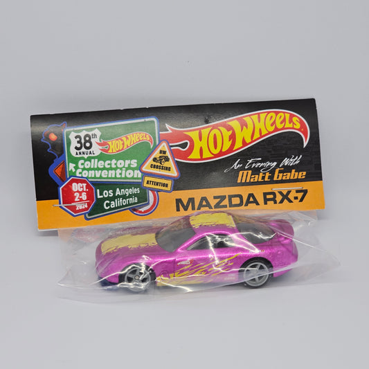 Pink Mazda RX-7 LA Convention 2024 Dinner Code 3