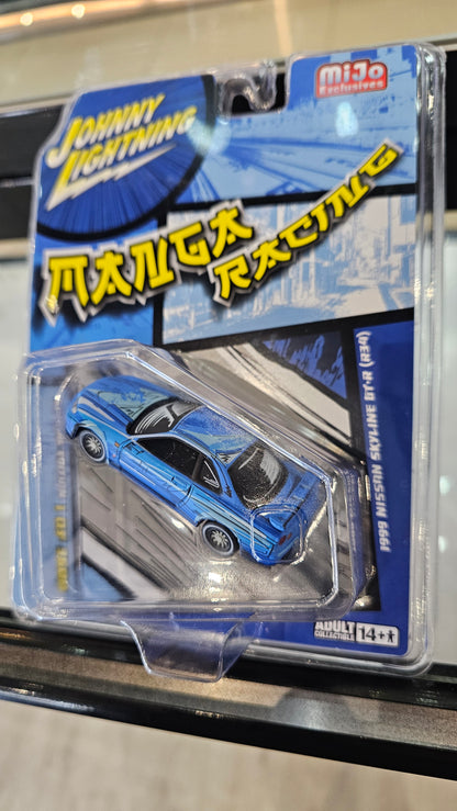 Blue 1999 Nissan Skyline GT-R R34 Manga Racing Mijo