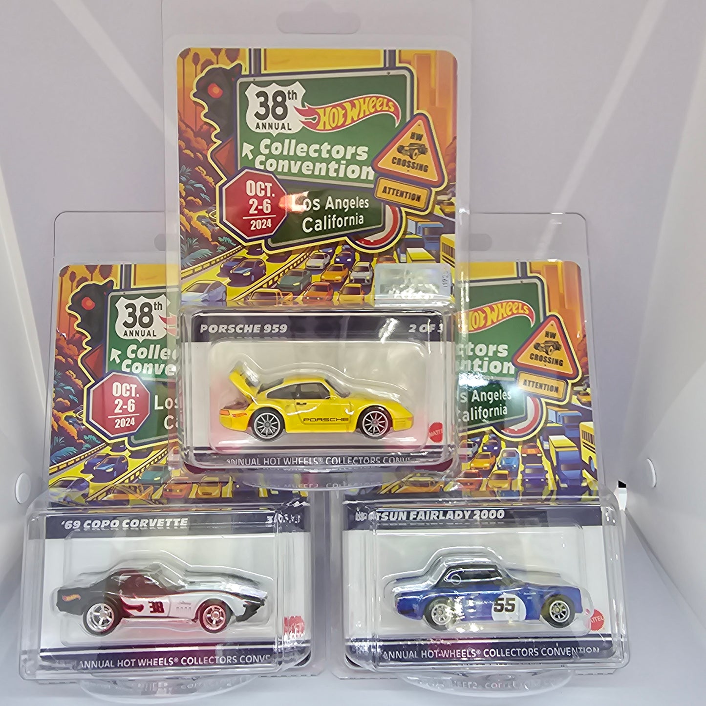 Bundle of 3 LA Convention 2024 -  Porsche 959 + Datsun Fairlady 2000 + 69 Copo Corvette