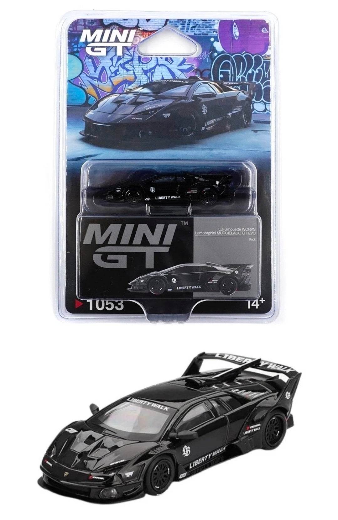 MGT01053 LB Silhouette Works Lamborghini Murcielago GT Evo - Black - MiniGT 1:64